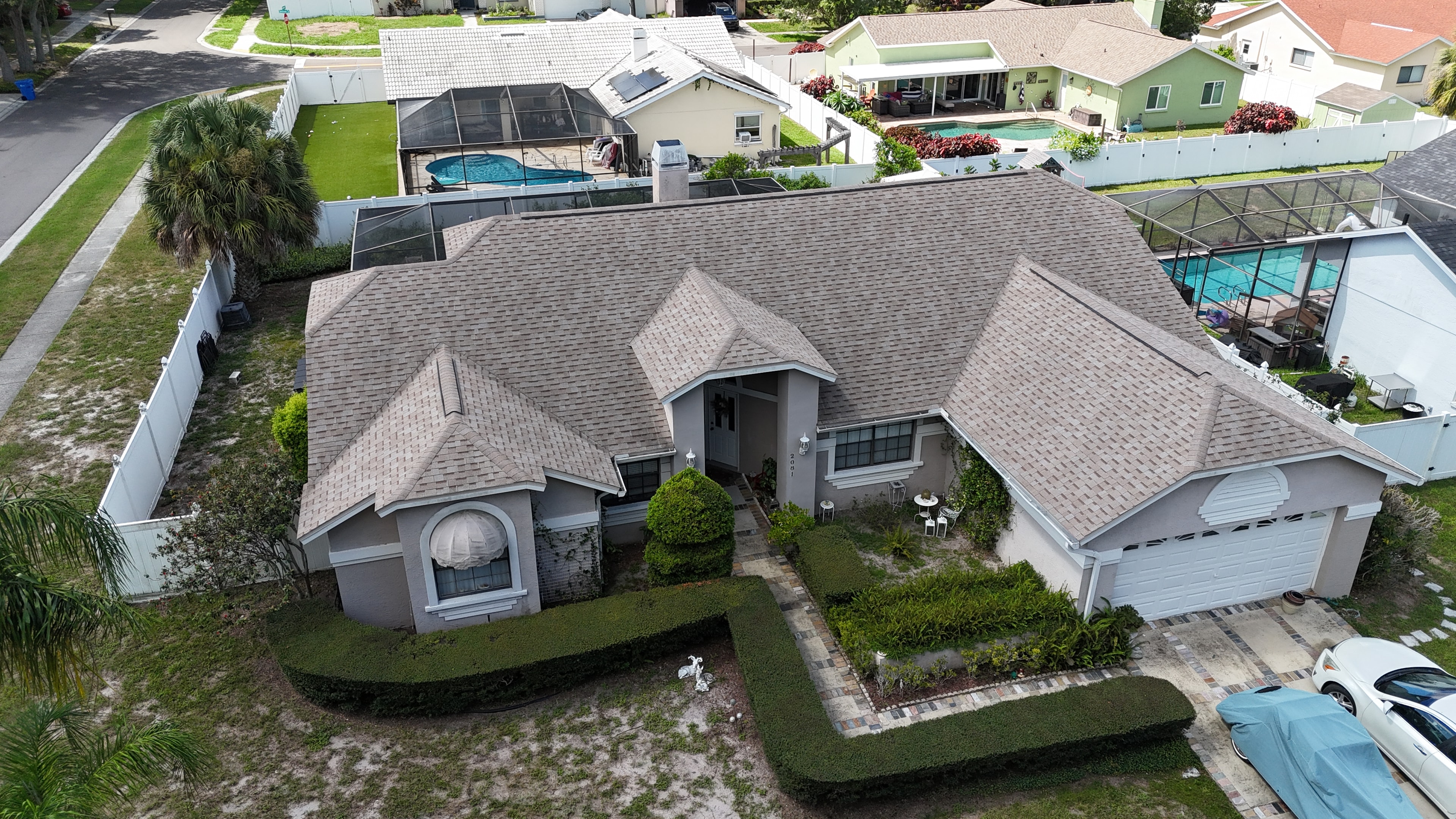 Aerial drone roof inspection
